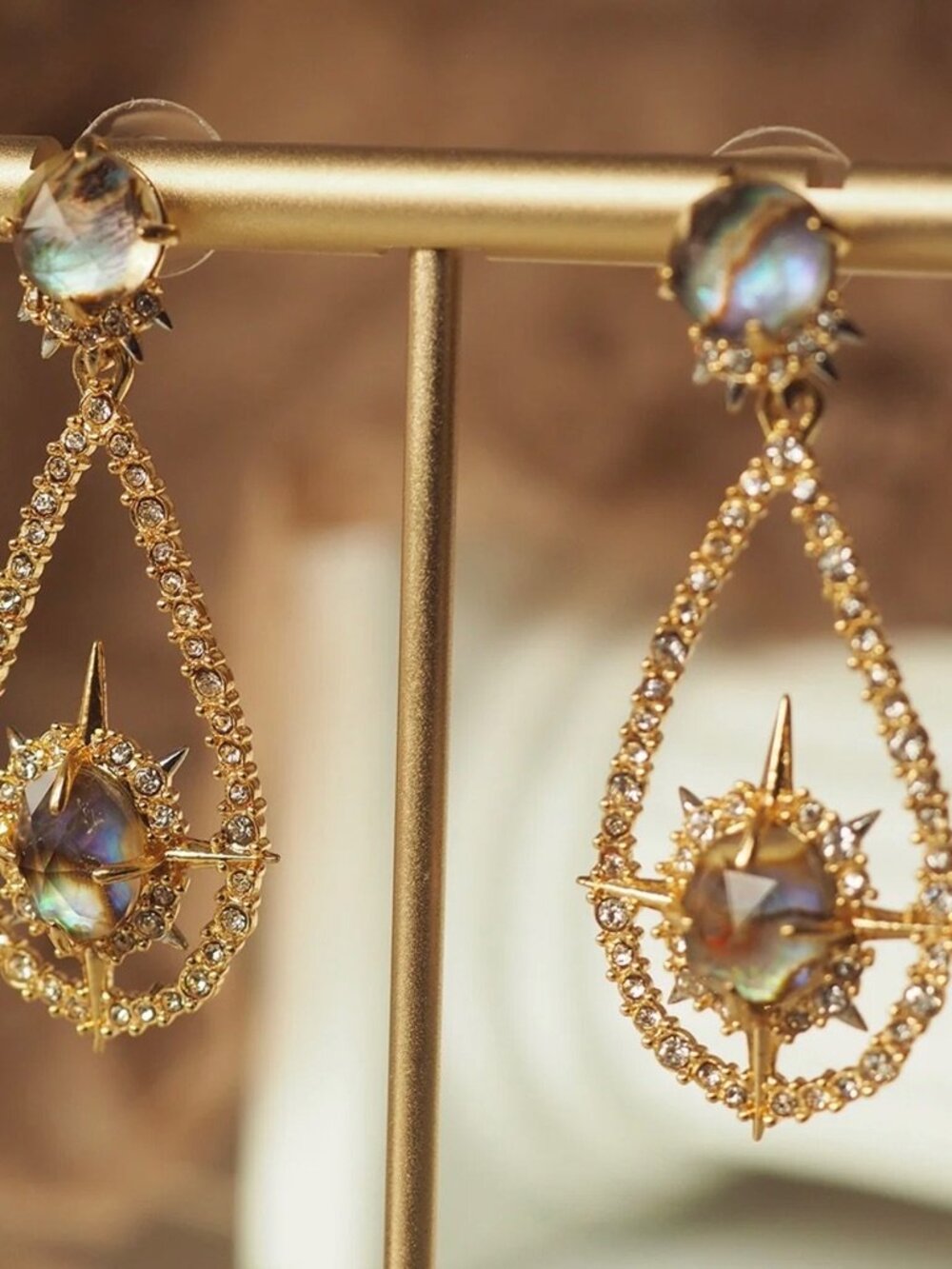 Alexis bittar dangle earrings encrusted baroque Star crystal